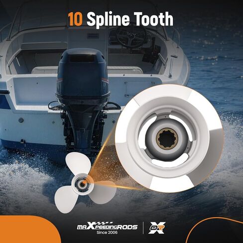 maXpeedingrods 9 7/8 X 10 1/2 Aluminum Boat Propeller for Yamaha Outboard Engines 20HP 25HP 30HP, 10 Spline Tooth 3 Blades, RH, Parts No# 664-45945-00-EL in Saudi Arabia