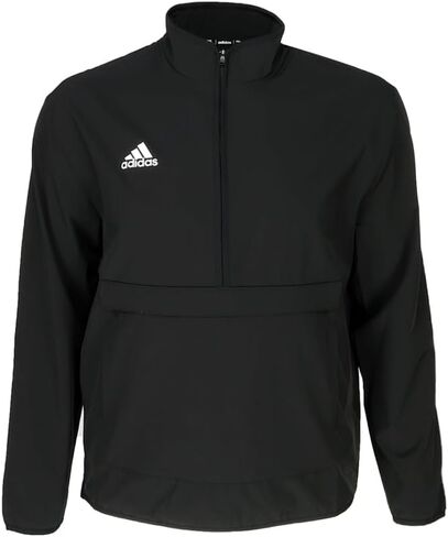 adidas Mens Coach Long Sleeve 14 Quarter Zip Athletic Outerwear Casual - Black in Saudi Arabia