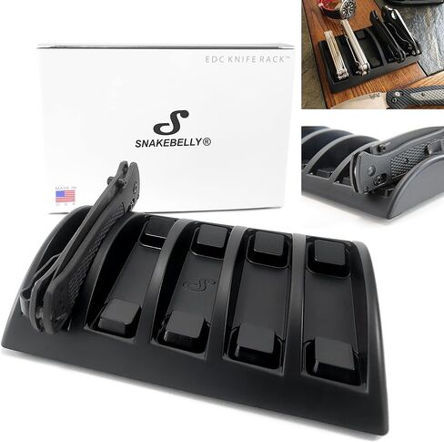 EDC Knife Rack - EDC Gear Organizer Tray - Holder for Knives & Accessories (Black) in Kuwait