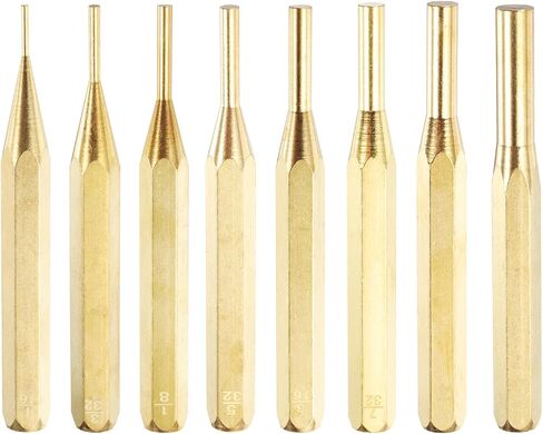 مجموعة خرامة نحاسية 8 قطع من HARFINGTON 1/16 بوصة 3/32 بوصة 1/8 بوصة 5/32 بوصة 3/16 بوصة 7/32 بوصة 1/4 بوصة 5/16 بوصة غير قابلة للتشوه دبوس محرك لكمة محاذاة أسطوانية لساعة إصلاح المجوهرات والحرف اليدوية in Kuwait