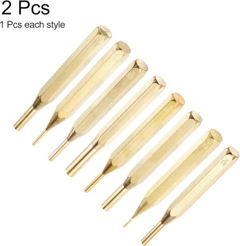 مجموعة خرامة نحاسية 8 قطع من HARFINGTON 1/16 بوصة 3/32 بوصة 1/8 بوصة 5/32 بوصة 3/16 بوصة 7/32 بوصة 1/4 بوصة 5/16 بوصة غير قابلة للتشوه دبوس محرك لكمة محاذاة أسطوانية لساعة إصلاح المجوهرات والحرف اليدوية in Kuwait