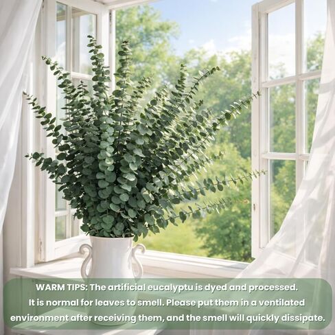 10 PCS Preserved Eucalyptus Stems, 12 Inches Natural Artificial Flower Bouquet for Home Decor/Floral Arrangements/Weddings/Spa Showers, Artificial Eucalyptus, Green in Saudi Arabia