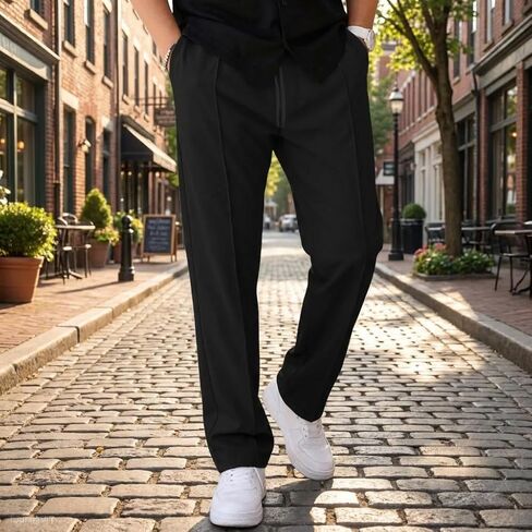 Men's Casual Pants Stretch Drawstring Baggy Comfy Pant Jogger Yoga Trousers with Pockets in Saudi Arabia