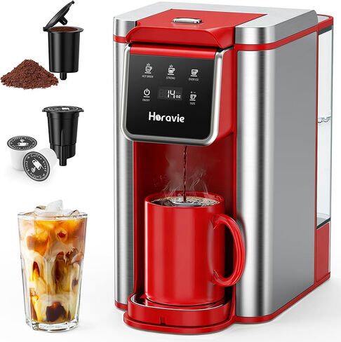 آلة القهوة الساخنة والمثلجة ، صانع القهوة المفرد لجراب K والأراضي ، وضع Bold Brew ، أحجام من 6 إلى 14 أوقية ، أكواب تناسب ما يصل إلى 6.5 بوصة ، من الفولاذ المقاوم للصدأ ، أبيض in Kuwait