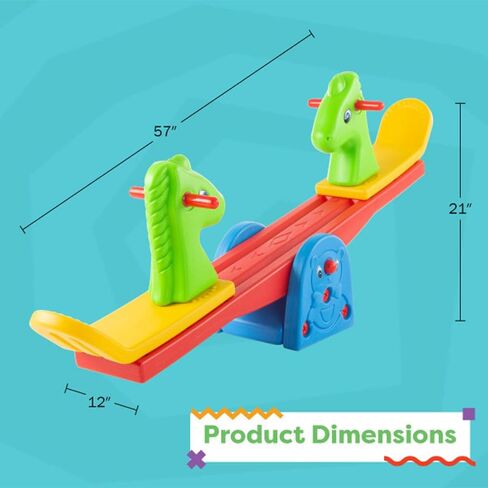 يا! يلعب! Teeter Totter - انظر المنشار للفناء الخلفي أو غرفة اللعب بمقابض سهلة الإمساك - معدات لعب داخلية أو خارجية للأطفال الصغار in Saudi Arabia