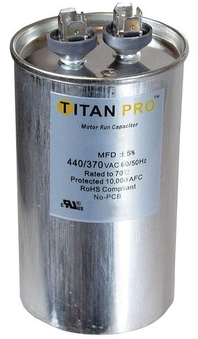 Round Motor Run Capacitor, 80 Microfarad Rating, 370-440VAC Voltage - TRCF80- Pack of 2 in Saudi Arabia