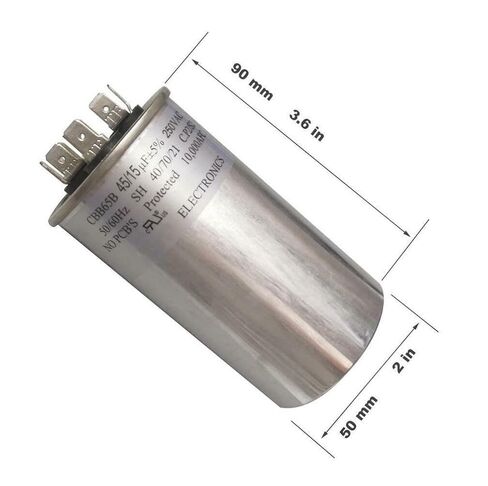 CBB65B مكثف تشغيل مزدوج 250VAC 250V AC 45/15 فائق التوهج 45 + 15 فائق التوهج 45 + 15 فائق التوهج MFD C.S2 40/70/21 50x115 مللي متر UL مدرج in Kuwait