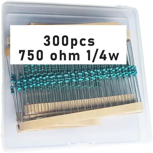 750 1/4W, 750R1/4W, 750 ohm, 750 R 1/4W, 750Ωresistor, 750 ohm resistor, 750 ohm Metal resistor, 750 R Metal Film resistors 1/4w(0.25w) 1% tolerance 0.01 MF Metal Film Fixed Resistor 300 pcs in Saudi Arabia