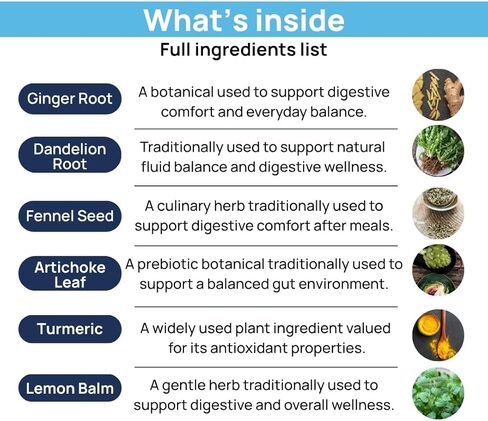 Digestion Patch - Gut Support - Bloat Relief - Ginger Root Extract + Turmeric Extract + Fennel Seed + Dandelion Root + Artichoke Leaf Extract - Vegan & Natural - 30 Patches in Saudi Arabia
