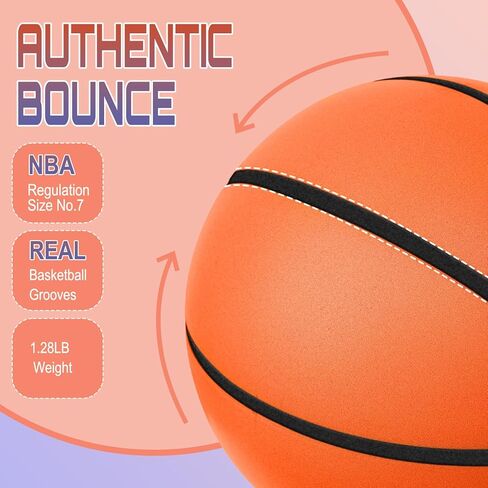 Silent Basketball Size 7/29.5", Indoor Basketball for Quiet Dribbling and Indoor Training, Foam Ball with Real Groove and Bounce in Saudi Arabia