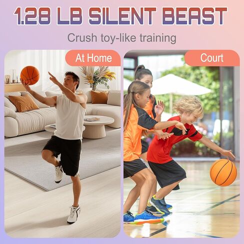 Silent Basketball Size 7/29.5", Indoor Basketball for Quiet Dribbling and Indoor Training, Foam Ball with Real Groove and Bounce in Saudi Arabia