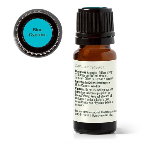 Plant Therapy Blue Cypress Essential Oil 10 mL (1/3 oz) 100% Pure, Undiluted, Aromtherapy for Congestion Relief, Clear Skin, and Emotional Balance in Saudi Arabia