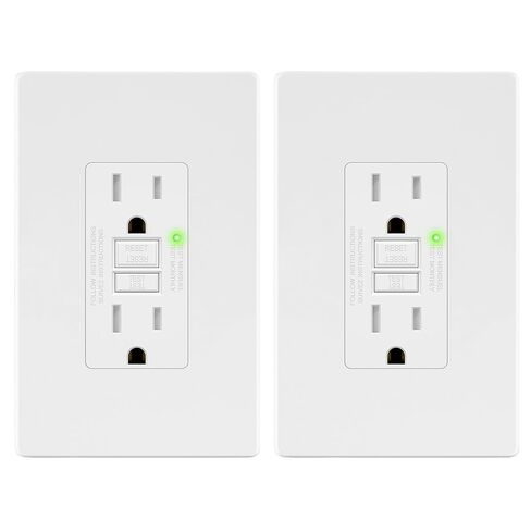 LIDER 15A GFCI Outlet, Tamper-Resistant Receptacle with Self-Test, LED Indicator, ETL Listed & FCC Compliant, Anti-Interference (No-False-Trip) Protection, Screwless Wall Plate, Gold in Saudi Arabia