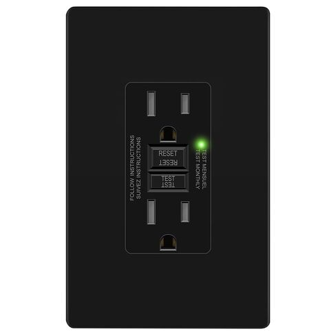منفذ LIDER 15A GFCI، وعاء مقاوم للعبث مع اختبار ذاتي، مؤشر LED، مدرج في قائمة ETL ومتوافق مع لجنة الاتصالات الفيدرالية (FCC)، حماية ضد التداخل (بدون رحلة كاذبة)، لوحة حائط بدون براغي، ذهبي in Kuwait