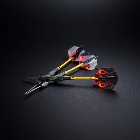 3pcs Steel Tip Darts 18g Black and Gold, with Flights & Carry Pouch, Easy to Control for Home Games & Casual Play in Saudi Arabia