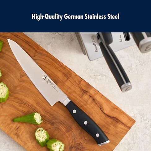 مجموعة سكاكين HENCKELS x EMERIL Lagasse The Nola Collection Razor-Sharp German 7 قطع ذاتية الشحذ، مصنوعة في مصنع ألماني مملوك للشركة بتركيبة خاصة من الفولاذ مثالية لما يقرب من 300 عام in Kuwait