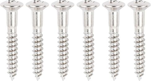 Banworks 3.5x25mm M3.5 Countersunk Oval Head Electric Guitar Fixed Bridge Mounting Screws Hardtail Bridge Mounting Screw for Squier Stratocaster Strat ST Tele or Bass Bridge 6Pcs JT/QQLS-01 Chrome in Saudi Arabia