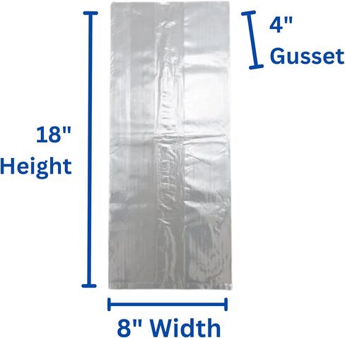 شفاف (لون طبيعي) بولي LDPE (بدون فتحات تهوية) - 8 × 4 × 18 بوصة - 500 كيس - 2.0 مل - شفاف - LDPOLY84182MILWF-500 - AssurePak in Saudi Arabia