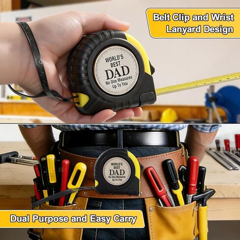 هدية عيد الأب للأب من ابنة الابن - شريط قياس متري 25 قدمًا، شريط قياس هدايا الأب قابل للسحب، أفضل هدايا للأب على الإطلاق، هدايا بابا لعيد الأب وعيد الشكر in Kuwait