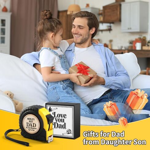 هدية عيد الأب للأب من ابنة الابن - شريط قياس متري 25 قدمًا، شريط قياس هدايا الأب قابل للسحب، أفضل هدايا للأب على الإطلاق، هدايا بابا لعيد الأب وعيد الشكر in Kuwait