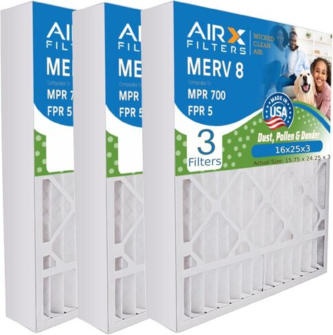 AIRx Filters 16x25x3 Furnace Filter MERV 8, Compatible with ReservePro 4521, Easy Installation, For Allergens, Dust, Pollen, & Dander Control, 3-Pack in Saudi Arabia