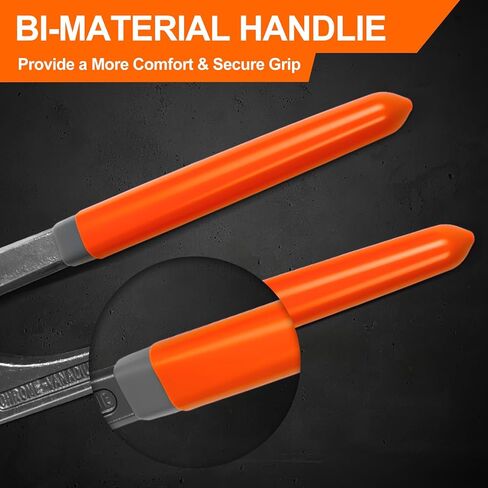 2-Piece Water Pump Pliers Set, 8" & 10" Quick-Adjust Groove Joint Pliers, Forged Carbon Steel with Bi-Material Grip for Plumbing, Auto, DIY & Home Repair in Saudi Arabia