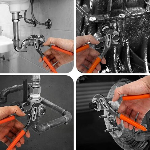 2-Piece Water Pump Pliers Set, 8" & 10" Quick-Adjust Groove Joint Pliers, Forged Carbon Steel with Bi-Material Grip for Plumbing, Auto, DIY & Home Repair in Saudi Arabia