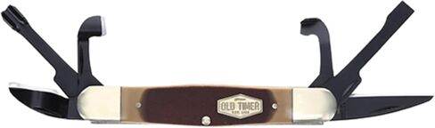 سكين تبييض تقليدي قابل للطي مقاس 6 بوصة من Old Timer 24OT Splinter Carvin مع شفرة تفاصيل 1.5 بوصة، ومقبض منشار، ومساند فضية من النيكل، وحجم مناسب للنحت والتخييم وEDC وفي الهواء الطلق in Kuwait