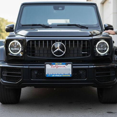 NFL Los Angeles Chargers “Bolt Up" Premium Long Lasting Black Metal Team License Plate Frame – 4 Screw Tag Holder with Highlighted Team Pride Cheer - Complement Any Color Truck, SUV, Car in Saudi Arabia