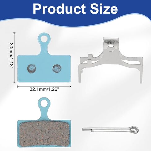 HARFINGTON Disc Brake Pad 1.26" x 1.18" Semi-Metallic Bike Brake Pads with Spring and Pin for BB7 M355 M446 M640 Mountain Road Bikes, Blue in Saudi Arabia