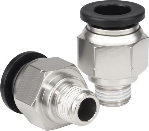 تركيبات خرطوم الهواء، ادفع لتوصيل تركيبات الهواء ذكر مستقيم 3/8 بوصة أنبوب OD × 1/8 NPT تركيب خيط (عبوة من 2) in Kuwait