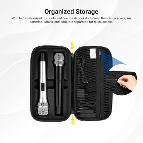 NEEWER Wireless Microphone Case Compatible with JBL PartyBox Dual Mic System, Hard Shell Handheld Travel Carrying Bag for Singing or Karaoke, for Receivers, Batteries, Adapters, Cables and more, PD033 in Saudi Arabia
