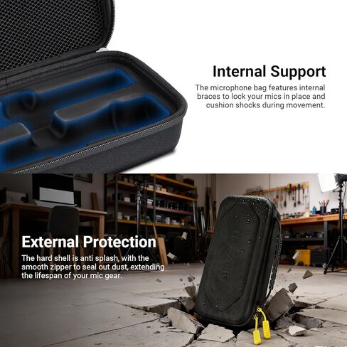 NEEWER Wireless Microphone Case Compatible with JBL PartyBox Dual Mic System, Hard Shell Handheld Travel Carrying Bag for Singing or Karaoke, for Receivers, Batteries, Adapters, Cables and more, PD033 in Saudi Arabia