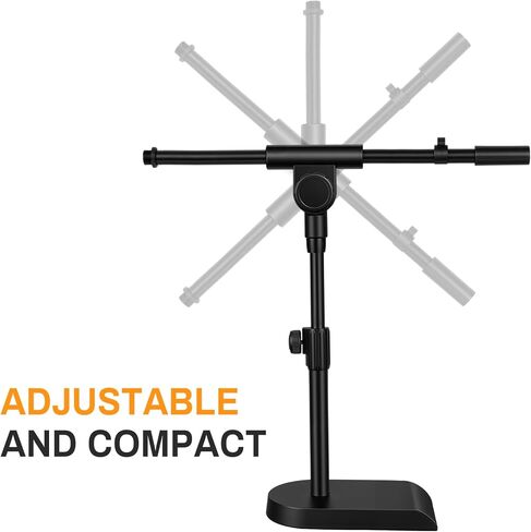 AODSK Desktop Microphone Stand, Height-Adjustable, Includes microphone clip and 5/8-inch male to 3/8-inch female screw connector, Non-Slip Stable Base(AS-DMS2) in Saudi Arabia