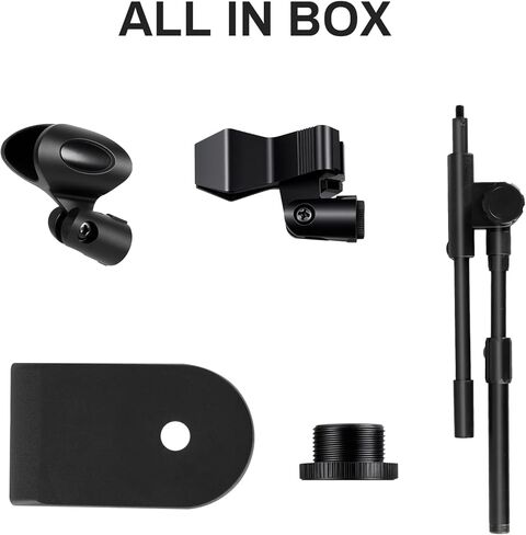 AODSK Desktop Microphone Stand, Height-Adjustable, Includes microphone clip and 5/8-inch male to 3/8-inch female screw connector, Non-Slip Stable Base(AS-DMS2) in Saudi Arabia