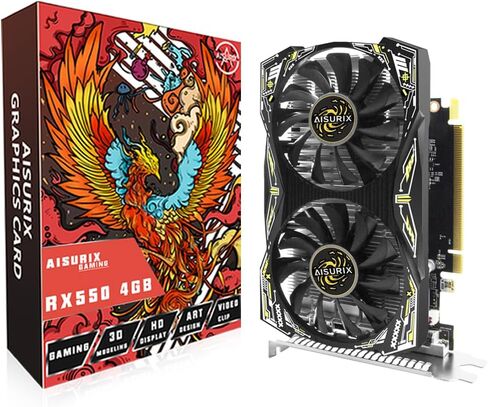 بطاقة رسومات RX 550 4GB LP GDDR5 128BIT COMPUTER CARD مع بطاقة رسومات GPU HDMI/DVI DIRECTX 12 PCI Express 3.0 X8 GPU CARD in Kuwait