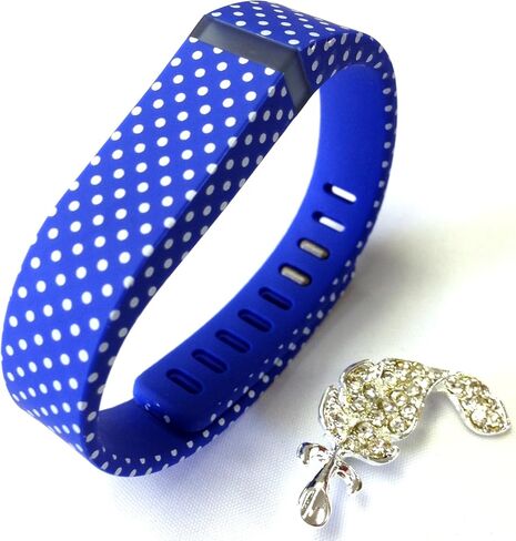قطعة واحدة من شريط الألوان الأزرق الكبير مع نقاط بيضاء متوافق مع Fitbit FLEX فقط مع مشبك معدني بديل/بدون متعقب in Kuwait