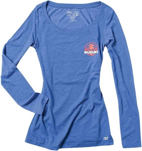 Factory Effex Suzuki Sun Women's Long Sleeve Shirt (Royal - M) in Saudi Arabia