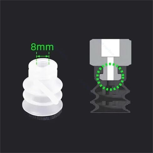 1pcs Pneumatic Vacuum Suction Cup Sponge Sucker Silicone Nozzle 8mm Mounting Hole Injection Manipulator Part(8,Two Layer) in Saudi Arabia