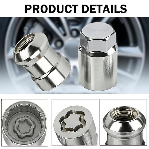 5PCS Wheel Lock Lug Nuts Set, M12x1.5 Anti-Theft Locking Lug Nuts with Key for Honda Accord Civic CR-V HR-V CR-Z Insight Fit S2000 Element | Replace # 08W42-SCV-100, 08W42-SCV-101, 08W42-SCV-102 in Saudi Arabia