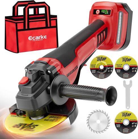 طاحونة زاوية ecarke متوافقة مع بطارية ميلووكي 18 فولت، مع مفتاح مجداف ومحرك بدون فرش، أداة طاحونة زاوية لاسلكية من 4-1/2 بوصة إلى 5 بوصة، للتلميع والطحن والقطع (أداة فقط) in Kuwait