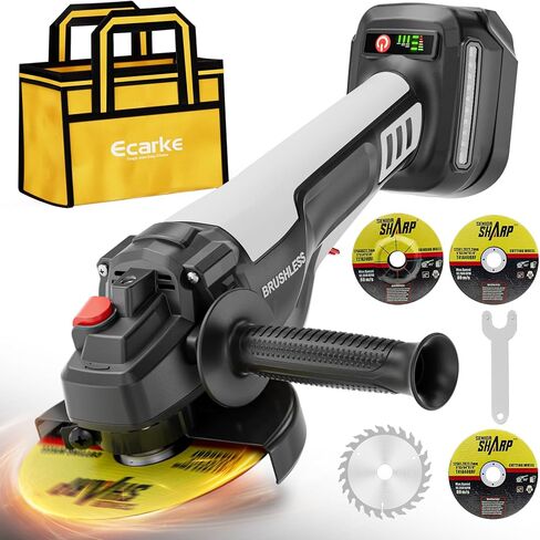 Ecarke Angle Grinder Compatible with Milwaukee 18V Battery, with Paddle Switch & Brushless Motor, 4-1/2-Inch to 5-Inch, Cordless Angle Grinder Tool for Polishing, Grinding, Cutting(Tool only) in Saudi Arabia