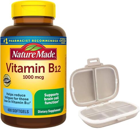 Nature Made Vitamin B12 1000 mcg., 400 Softgels Bundle with a Pill Oragnizer (2 Items) in Saudi Arabia