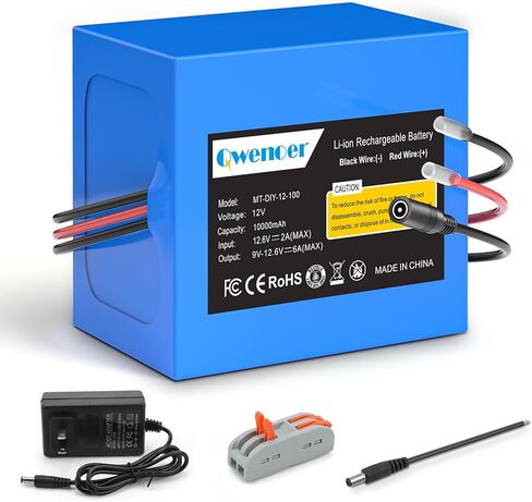 24V 2.6AH بطارية الليثيوم ، بطارية LI-ION القابلة لإعادة الشحن 24V مع شاحن ، سلك العاري ، موصل الكابلات للأطفال ركوب السيارات ، مشروع DIY ، سيارة RC ، روبوت ، ألواح شمسية ، شريط ضوء LED ، كاميرا CCTV in Kuwait