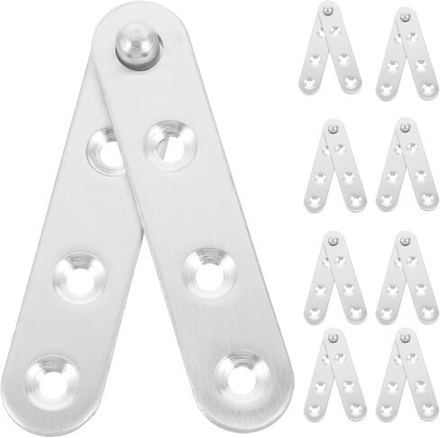 Holibanna 10pcs 360 Degree Rotatable Small Stainless Steel Concealed Door Pivot Hinges for Cabinet Doors, Medium Size Hidden Heavy Duty Hardware in Kuwait