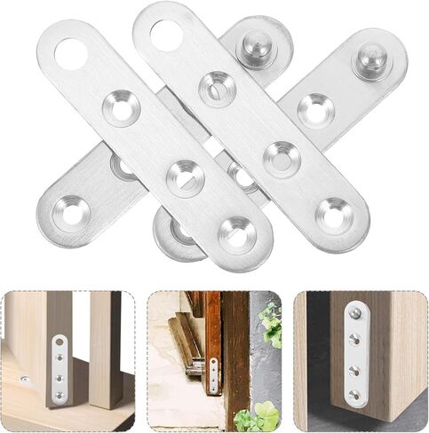 Holibanna 10pcs 360 Degree Rotatable Small Stainless Steel Concealed Door Pivot Hinges for Cabinet Doors, Medium Size Hidden Heavy Duty Hardware in Kuwait