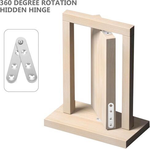 Holibanna 10pcs 360 Degree Rotatable Small Stainless Steel Concealed Door Pivot Hinges for Cabinet Doors, Medium Size Hidden Heavy Duty Hardware in Kuwait