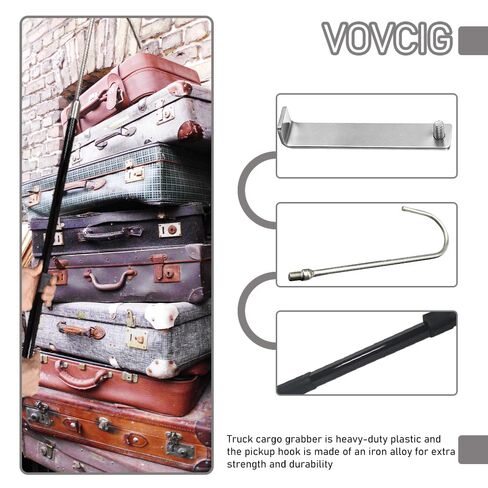 أداة VOVCIG Bed Buddy Truck Tool، أداة الالتقاط لسرير شاحنة البضائع مقاس 18.9-51.2 بوصة مع خطافين، أداة عمود تلسكوبي قوية قابلة للتعديل in Saudi Arabia