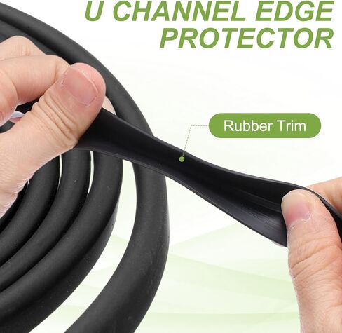 PATIKIL Rubber Edge Trim, 13.1ft x 7mm x 15mm U Channel Rubber Guard Seal Strip Protector Fit for 3mm Edge for Car Doors Hatches Sheet Metal Table Corners Steel Plates, Black in Saudi Arabia