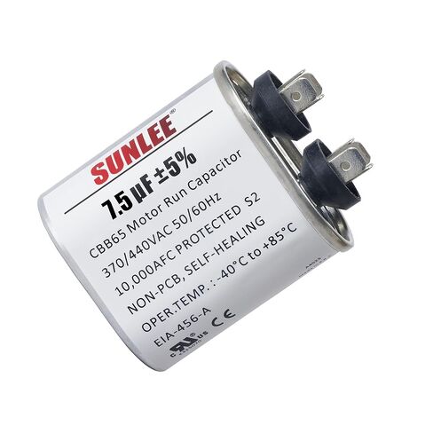 SUNLEE UL معترف به 7.5 فائق التوهج (7.5 MFD) 370/440 VAC CBB65 مكثف تشغيل بيضاوي، 50/60 هرتز، بديل موثوق لمحرك مروحة مكثف التيار المتردد، المضخة الحرارية أو محرك منفاخ مضخة حمام السباحة، الفرن in Kuwait
